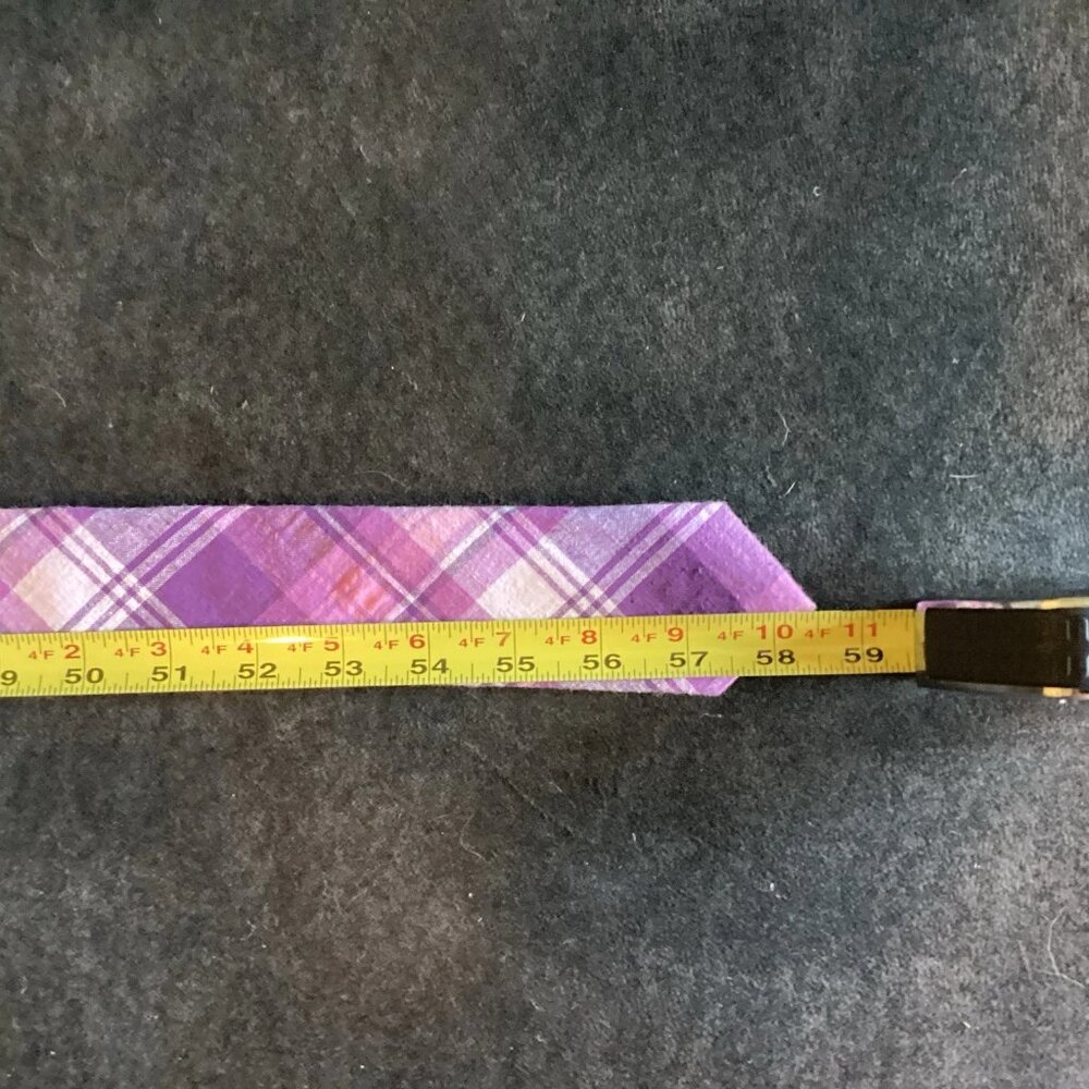 Original Penguin Men's Cotton Skinny Tie Purple Plaids - Picture 4 of 4